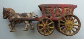 Vintage Cast Iron Ice Wagon And Horse