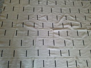 Authentic African Handwoven White/black Mud Cloth Fabric From Mali Sz 58 " By 44 "