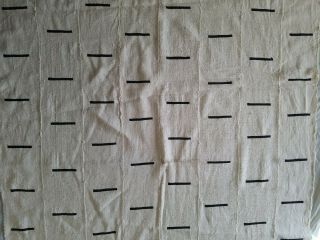 Authentic African Handwoven White/Black Mud Cloth Fabric From Mali sz 58 
