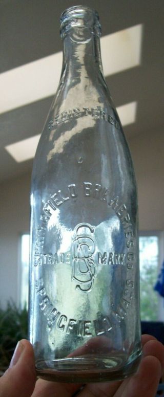 Vintage Early Springfield Breweries Co.  Springfield Massachusetts Beer Bottle