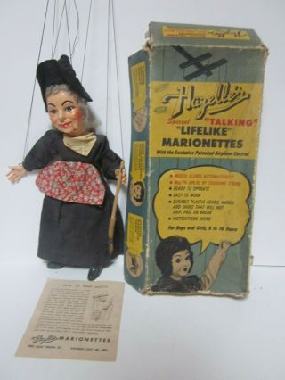 Vintage Hazelle’s Talking Marionette 304 Fairy Tale Witch String Puppet