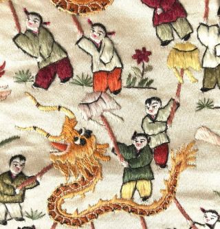 Adorable Silk Tapestry Wall Hanging “100 Happy Children Playing  Chinese 2