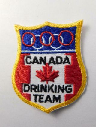 Canada Olympic Drinking Team Vintage Hat Vest Patch Badge Beer Whiskey Hipster