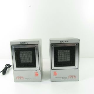 Set Of Vintage Sony Apm - 090 Amplifier Monitor Speakers 4 Ohm 25w