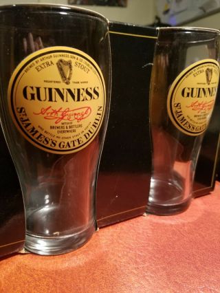 2x Guinness Extra Stout Beer Glass St James’s Gate Dublin Samedayship