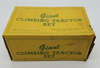 Louis Marx Giant Climbing Tractor Set Usa Made Box Only Cardboard Vintage Tin