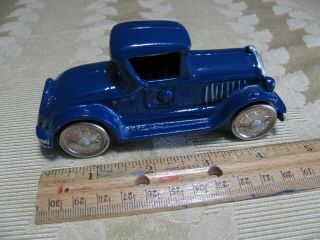 Antique Arcade Cast Iron Blue Model Coupe Toy Car 5”