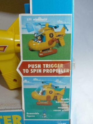 Walt Disney ' s Mickey Mouse Rescue Helicopter Vintage Toy Illco 3