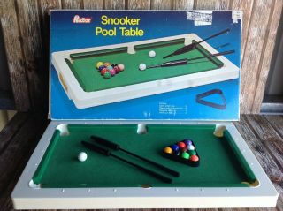 Toy Snooker Pool Table - Sunny Toys Box - Vintage Snooker Toy - White