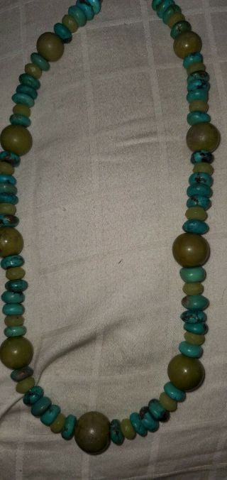 Vintage Native American Turquoise Graduating Bead Necklace