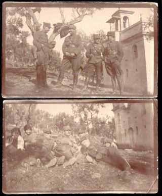 9.  20.  Greece,  1921 Asia Minor Campaign 2 Photos.  ΜΟΥΔΑΝΙΑ,  ΠΡΟΥΣΣΑ.  Soldiers