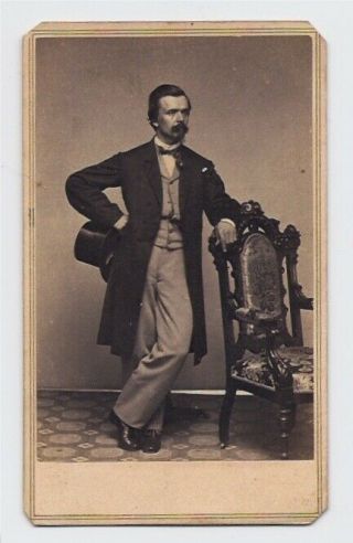 Photographer Self - Portrait Selfie (?) By J.  Sidney Miller Nashua Nh 1860s Cdv