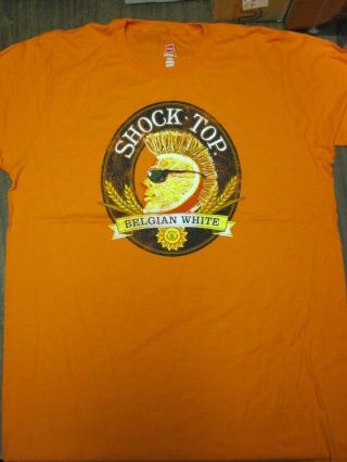 Shock Top Ale Beer Anheuser Busch Hanes Tee - Shirt Large Old Stock Flawless