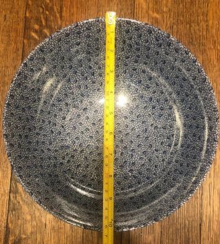 . Authentic Japanese Ceramic Bowl Blue White Patterned 10 X 4.  5 Inches