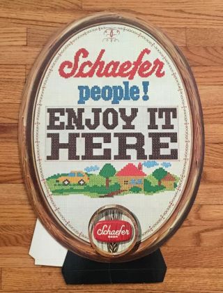 Old Schaefer Beer Sign Die Cut Cardboard Lehigh Valley Pa Ny Advertising