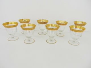 8 - Vintage Tiffin Minton Gold Encrusted Champagne / Sherbet Glass