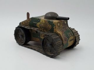 Vintage Marx Usa Tin Litho Wind - Up No.  5 Army Tank Wwi With Key