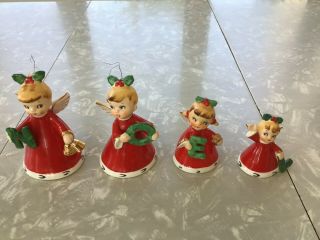 Vintage 1956 Napco Noel Christmas Angel Bells - Japan