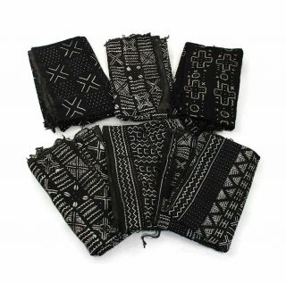 Handwoven African Mud Cloth Bambara | African Fabrics (black/white)