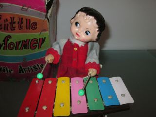 Little Performer Xylophone Tin Wind - Up Toy Figure Made China Ms - 085