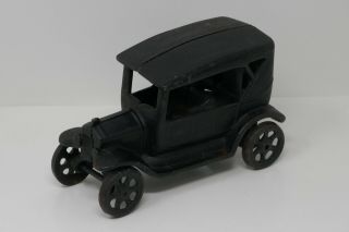 Vintage Cast Iron Ford Model T Coupe Black Toy Car JM135 2