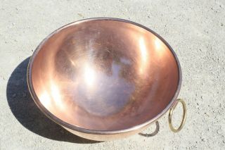 Vintage English Copper Jam Pan Confiture Egg Poaching Bowl Stamped 1lbs 8.  7inch