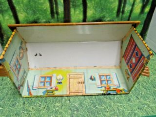 Vintage MARX TIN LITHO LOG CABIN w STOVE PIPE fr FT APACHE PLAYSET Toy Soldier 3