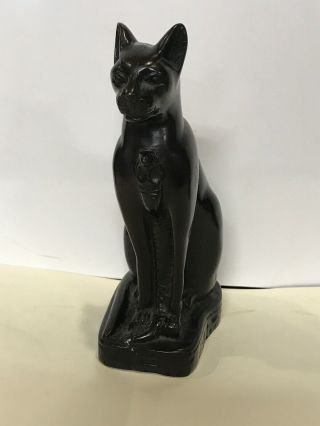 C.  19th - Egypt Vintage Egyptian Black Cat 6” - Figurine Statue Figure
