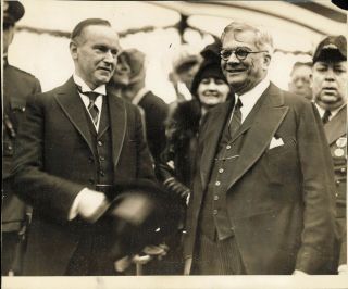1928 Press Photo President Calvin Coolidge Greeted By Cuban President Machado