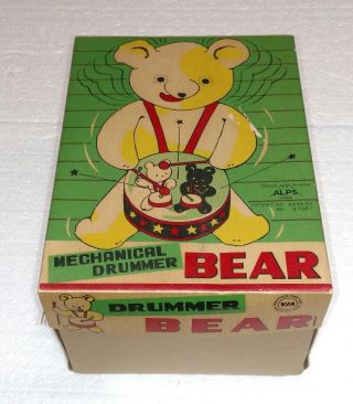 Vintage Mechanical Drummer Bear Alps Japan