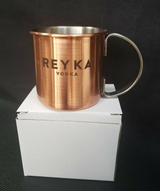Reyka Vodka Copper Moscow Mule Cup - Mug And Boxed Ideal For Home Bar - Pub