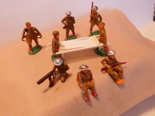 8 Vintage Barclay Manoil Lead Military Doughboy Soldiers