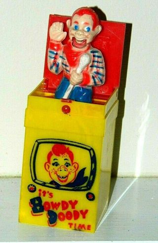 Rare Vintage 1950s “it’s Howdy Doody Time” Pop Up Plastic Jack In The Box