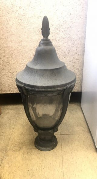 1 Vintage Metal Lantern Outdoor Post Pole Light Patio Gothic