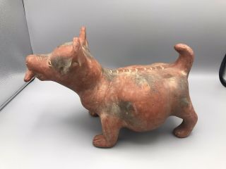VTG Lg.  Terra - Cotta Pottery Folk Art Sculpture Dog w/ Corn Mexico 3