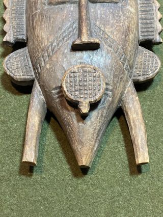 Vintage Hand Carved Wooden Mask Wall Hanging Home Decor Folk Art Tribal 3