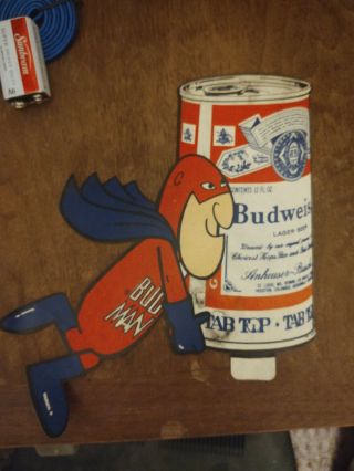 Budweiser Bud Man Vintage Decal Sticker Carrying A Can Budweiser