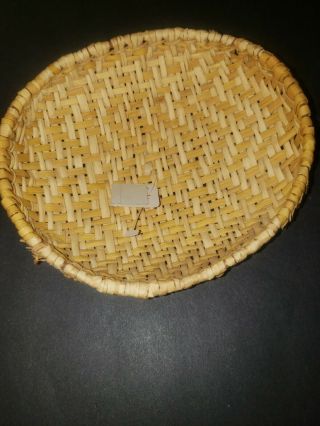 Vtg Native American Hand Woven Basket Tray,  Handmade Hopi Mesa Basket