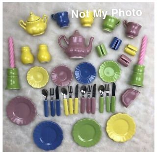 Nib 50pc Porcelain Child Tea Party Set