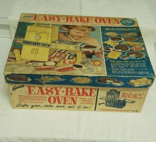 Vintage 1960s Kenner Easy Bake Oven Turquoise Pans Utensils Box