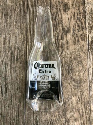 Melted Corona Beer Glass Bottle Spoon Rest Holder Dish Ash Tray Flatten Cervesa
