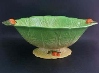 Carlton Ware Salad Ware Lettuce Tomato Vintage English China Pedestal Bowl 1930s