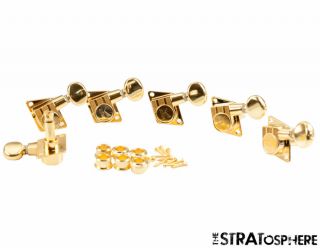 Kluson 70s Style Vintage Gold 6 In Line Tuners For Fender Strat Kft - 3805gl