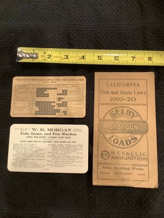 Vintage California Hunting And Fishing License Regulations - 3 Total