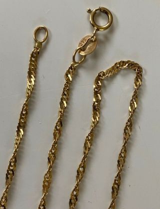 16 Inches Fancy Ling Vintage 9ct Gold Chain Necklace Unusual Link Design