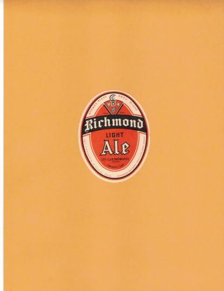 Canadian Label - City Club Breweries Ltd. ,  Toronto (1932 - 1938) " Richmond Ale