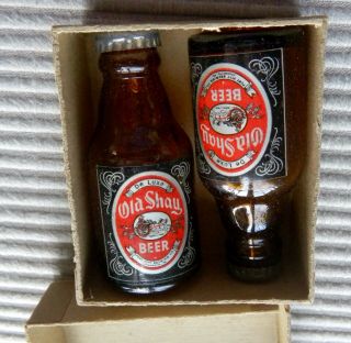 Old Shay Mini Beer Bottles Salt And Pepper Shakers Fort Pitt Brewing A,