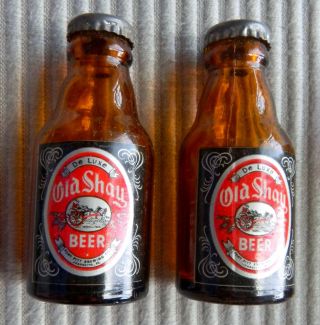 OLD SHAY MINI BEER BOTTLES SALT AND PEPPER SHAKERS FORT PITT BREWING A, 2