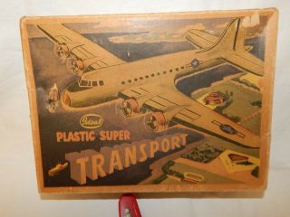 Vintage Ideal Plastic Transport Toy Airplane With Box Awesome.