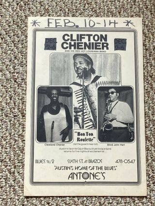 Vintage Antone’s Poster Clifton Chenier Zydeco